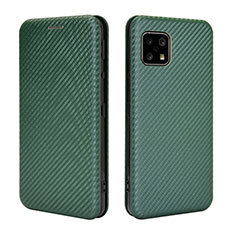 Leather Case Stands Flip Cover Holder L02Z for Sharp Aquos Sense5G Green