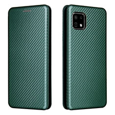 Leather Case Stands Flip Cover Holder L02Z for Sharp Aquos Sense6 Green