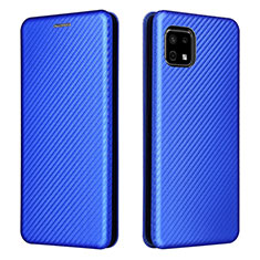 Leather Case Stands Flip Cover Holder L02Z for Sharp Aquos Sense6s Blue