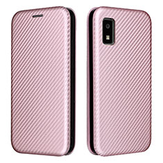 Leather Case Stands Flip Cover Holder L02Z for Sharp Aquos wish Rose Gold