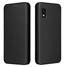 Leather Case Stands Flip Cover Holder L02Z for Sharp Aquos wish3 Black