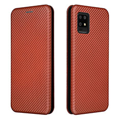 Leather Case Stands Flip Cover Holder L02Z for Sharp Aquos Zero6 Brown