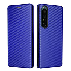 Leather Case Stands Flip Cover Holder L02Z for Sony Xperia 1 IV SO-51C Blue