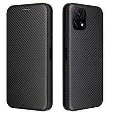 Leather Case Stands Flip Cover Holder L02Z for Vivo iQOO U3 5G Black
