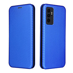 Leather Case Stands Flip Cover Holder L02Z for Vivo V23e 5G Blue