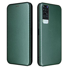 Leather Case Stands Flip Cover Holder L02Z for Vivo Y51 (2021) Green