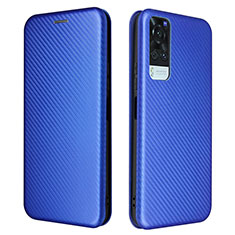 Leather Case Stands Flip Cover Holder L02Z for Vivo Y53s NFC Blue