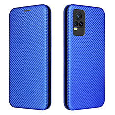 Leather Case Stands Flip Cover Holder L02Z for Vivo Y73 (2021) Blue