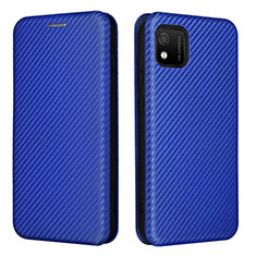 Leather Case Stands Flip Cover Holder L02Z for Wiko Y52 Blue