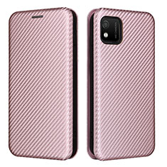 Leather Case Stands Flip Cover Holder L02Z for Wiko Y52 Rose Gold