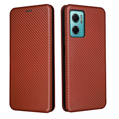 Leather Case Stands Flip Cover Holder L02Z for Xiaomi Redmi 10 5G Brown