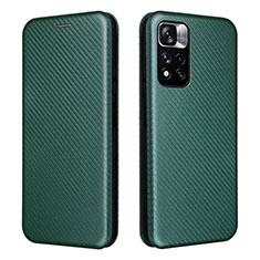 Leather Case Stands Flip Cover Holder L02Z for Xiaomi Redmi Note 11S 5G Green