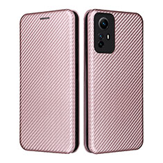 Leather Case Stands Flip Cover Holder L02Z for Xiaomi Redmi Note 12S Rose Gold