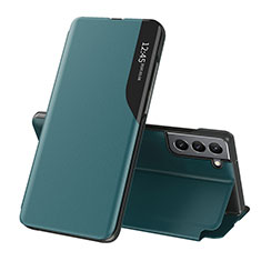 Leather Case Stands Flip Cover Holder L03 for Samsung Galaxy S21 5G Green