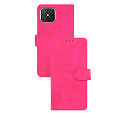 Leather Case Stands Flip Cover Holder L03Z for Huawei Nova 8 SE 4G Hot Pink