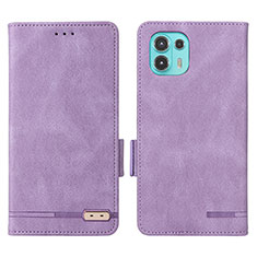 Leather Case Stands Flip Cover Holder L03Z for Motorola Moto Edge 20 Lite 5G Purple