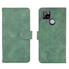 Leather Case Stands Flip Cover Holder L03Z for Realme Q2i 5G Green