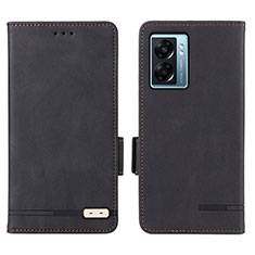 Leather Case Stands Flip Cover Holder L03Z for Realme Q5i 5G Black