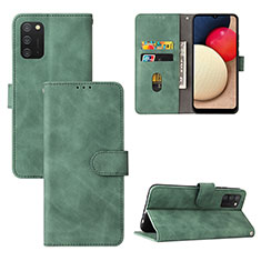 Leather Case Stands Flip Cover Holder L03Z for Samsung Galaxy A02s Green