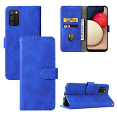 Leather Case Stands Flip Cover Holder L03Z for Samsung Galaxy A03s Blue