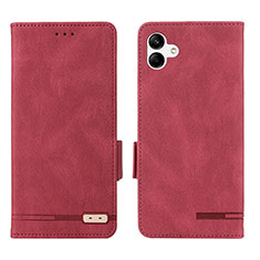 Leather Case Stands Flip Cover Holder L03Z for Samsung Galaxy A04E Red