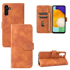 Leather Case Stands Flip Cover Holder L03Z for Samsung Galaxy A04s Brown