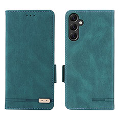 Leather Case Stands Flip Cover Holder L03Z for Samsung Galaxy A14 4G Green