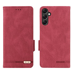 Leather Case Stands Flip Cover Holder L03Z for Samsung Galaxy A14 4G Red