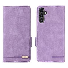 Leather Case Stands Flip Cover Holder L03Z for Samsung Galaxy A14 5G Purple