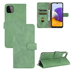 Leather Case Stands Flip Cover Holder L03Z for Samsung Galaxy A22s 5G Green