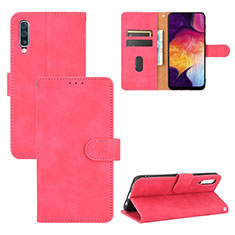 Leather Case Stands Flip Cover Holder L03Z for Samsung Galaxy A30S Hot Pink