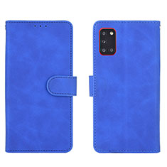 Leather Case Stands Flip Cover Holder L03Z for Samsung Galaxy A31 Blue