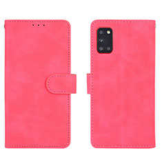Leather Case Stands Flip Cover Holder L03Z for Samsung Galaxy A31 Hot Pink