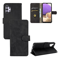 Leather Case Stands Flip Cover Holder L03Z for Samsung Galaxy A32 4G Black