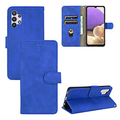 Leather Case Stands Flip Cover Holder L03Z for Samsung Galaxy A32 4G Blue