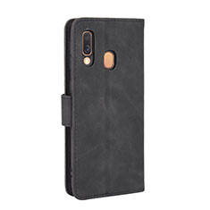 Leather Case Stands Flip Cover Holder L03Z for Samsung Galaxy A40 Black