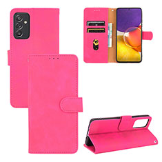 Leather Case Stands Flip Cover Holder L03Z for Samsung Galaxy A82 5G Hot Pink