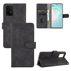 Leather Case Stands Flip Cover Holder L03Z for Samsung Galaxy A91 Black