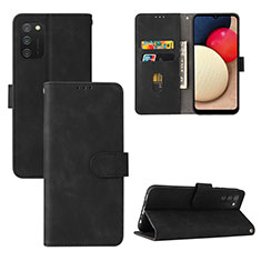 Leather Case Stands Flip Cover Holder L03Z for Samsung Galaxy F02S SM-E025F Black