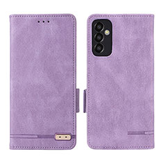 Leather Case Stands Flip Cover Holder L03Z for Samsung Galaxy F13 4G Purple