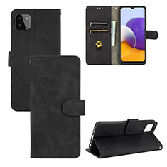 Leather Case Stands Flip Cover Holder L03Z for Samsung Galaxy F42 5G Black