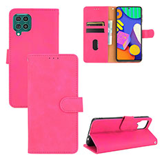 Leather Case Stands Flip Cover Holder L03Z for Samsung Galaxy F62 5G Hot Pink