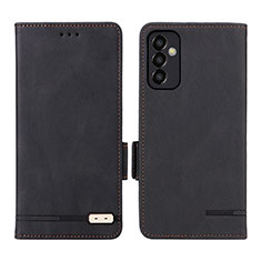 Leather Case Stands Flip Cover Holder L03Z for Samsung Galaxy M13 4G Black