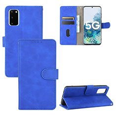 Leather Case Stands Flip Cover Holder L03Z for Samsung Galaxy S20 FE (2022) 5G Blue