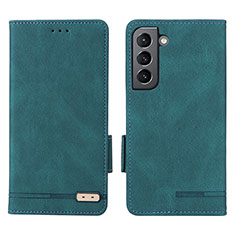 Leather Case Stands Flip Cover Holder L03Z for Samsung Galaxy S23 5G Green