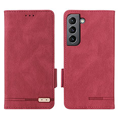 Leather Case Stands Flip Cover Holder L03Z for Samsung Galaxy S23 5G Red