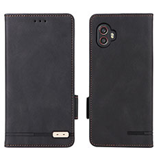 Leather Case Stands Flip Cover Holder L03Z for Samsung Galaxy XCover 6 Pro 5G Black