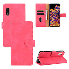 Leather Case Stands Flip Cover Holder L03Z for Samsung Galaxy XCover Pro Hot Pink