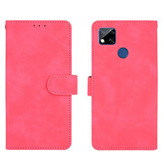 Leather Case Stands Flip Cover Holder L03Z for Xiaomi POCO C3 Hot Pink