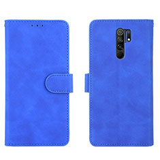 Leather Case Stands Flip Cover Holder L03Z for Xiaomi Poco M2 Blue